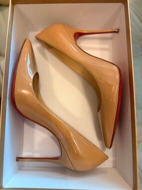 Christian Louboutin Nude Patent Pumps 37.5 (Discontinued, Now Kate)